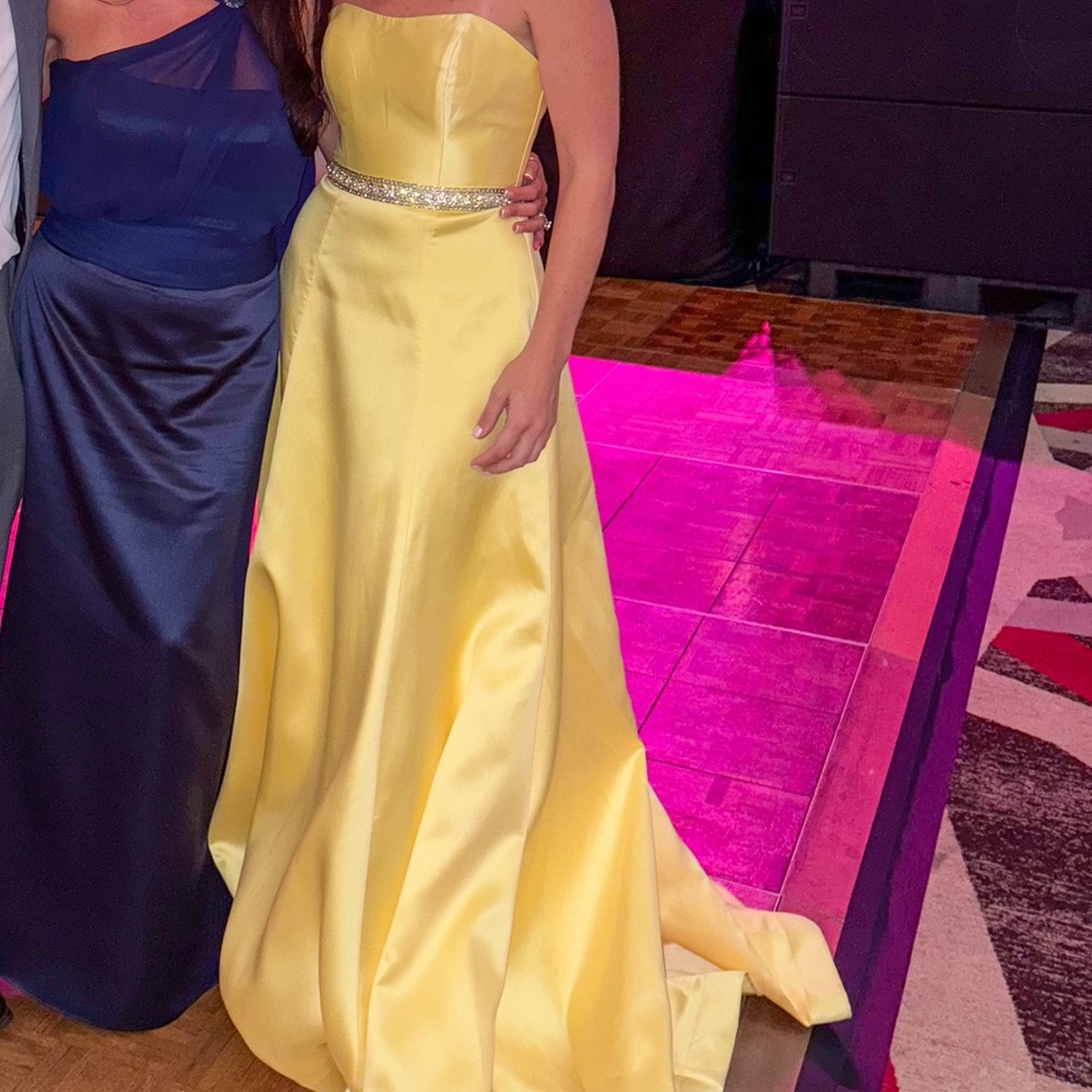 Yellow Flash by Mac Duggal Strapless A Line Gown Size 4 67687L